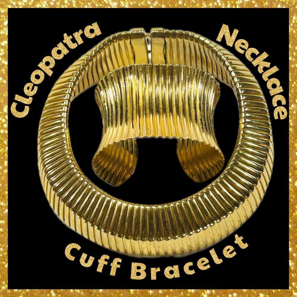 Two-Piece Cleopatra Necklace & Cuff Bracelet ~ Excellent !